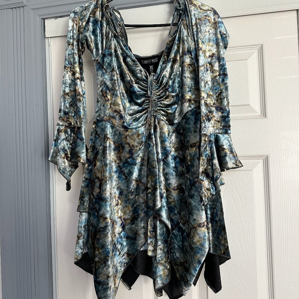 Velvet Mini Long Sleeve Fairy Festival Dress - Picture 2 of 3
